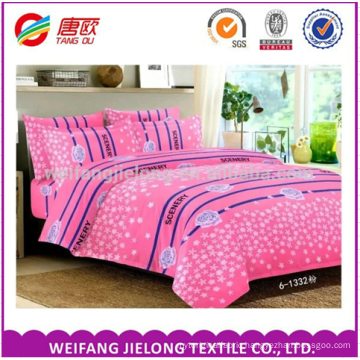 polyester fabric flowers printed disperse bedsheet in bedding set